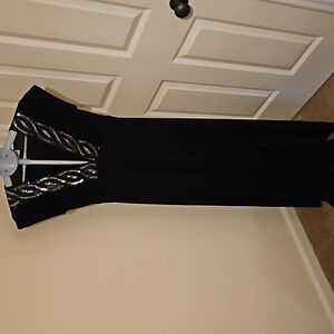 Veronicam Black Sequin Maxi Dress